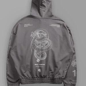 Darc Sport x Dragon Ball Z Shenron Chambers Zip Hoodie in Pale Gray Large